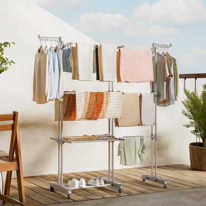 4 Tier Clothes Drying Rack Foldable Adjustable Clothes Airer