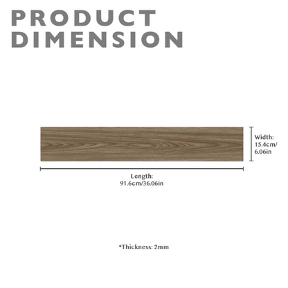 Rustic Wood Effect Woodgrain Self Adhesive Vinyl Plank PVC Flooring - Oak