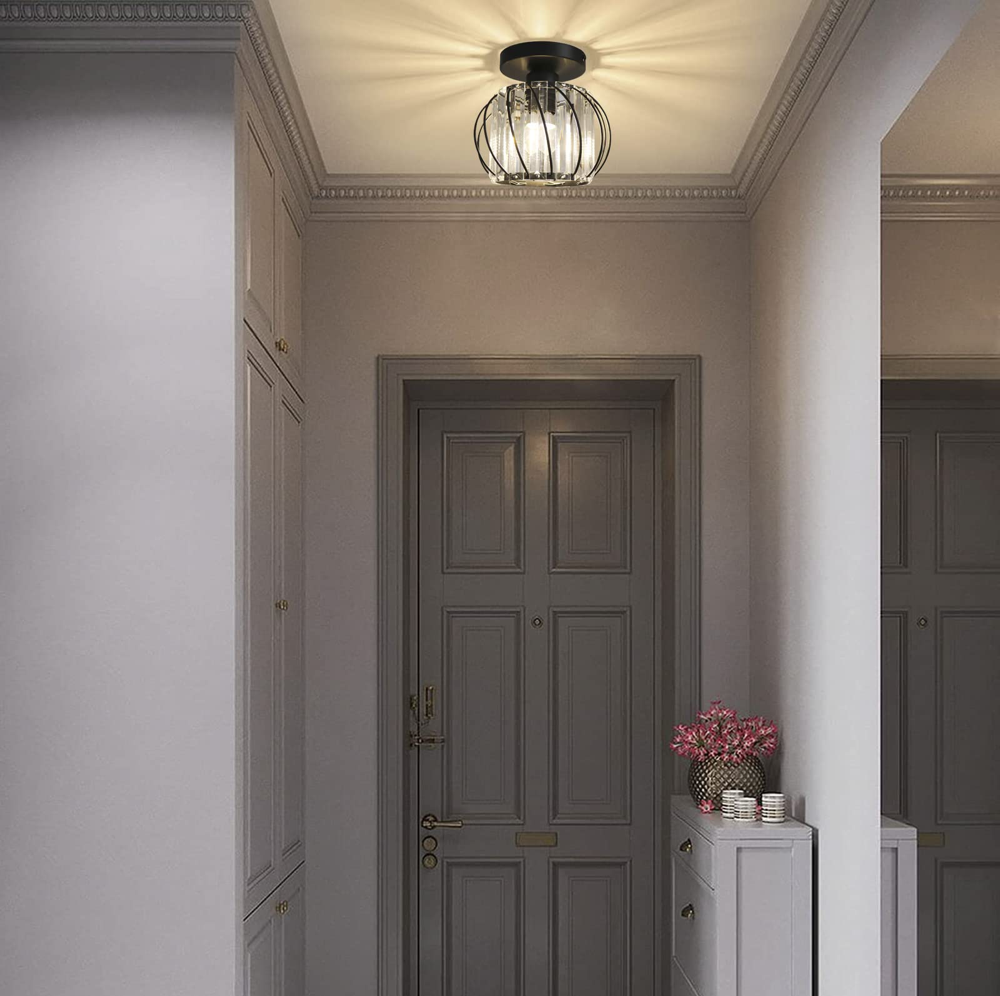 Modern Small Crystal Ceiling Light for Hallway