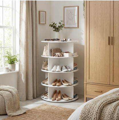 4-Tier 360° Rotating Display Rack Tower Lightweight