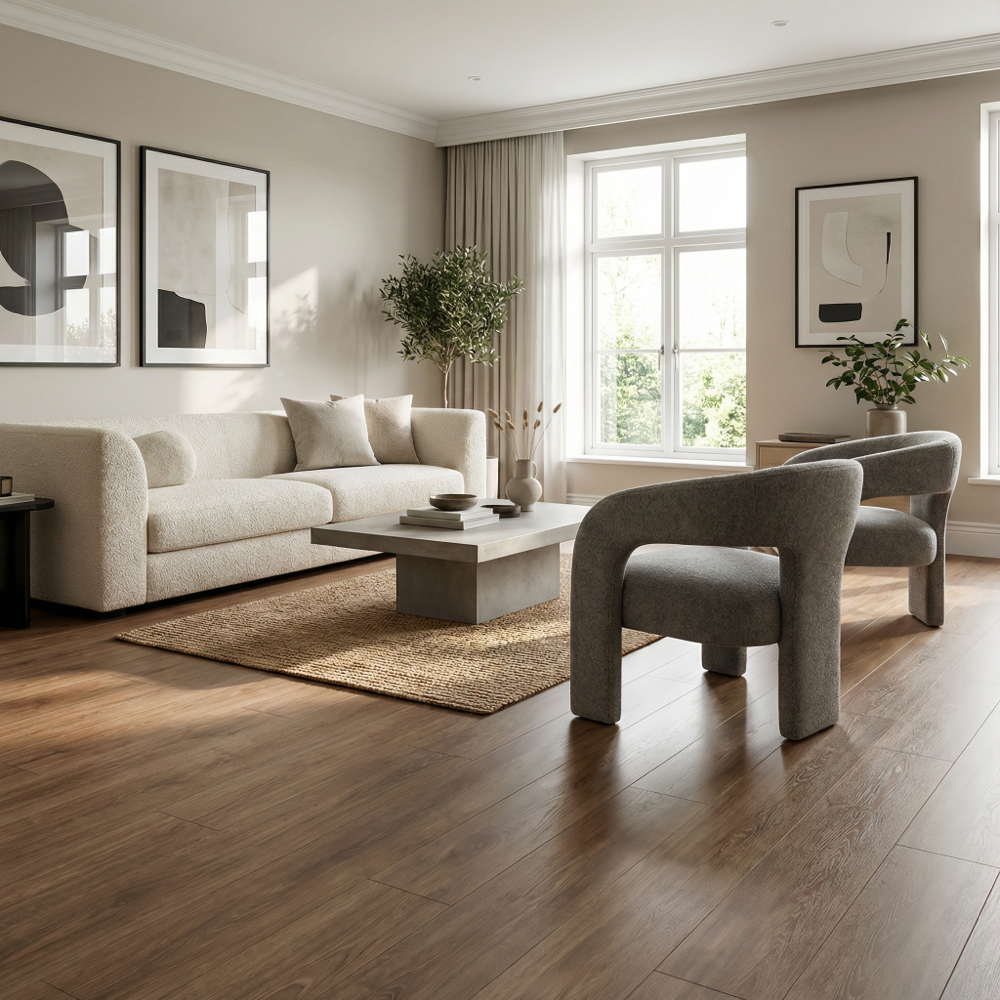 Rustic Wood Effect Woodgrain Self Adhesive Vinyl Plank PVC Flooring - Oak