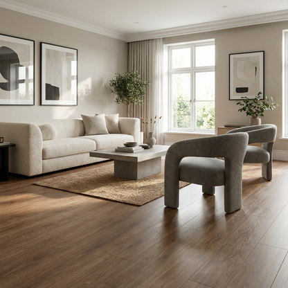 Rustic Wood Effect Woodgrain Self Adhesive Vinyl Plank PVC Flooring - Oak