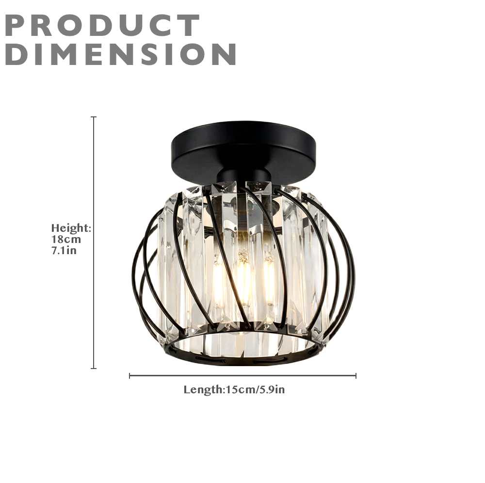 Modern Small Crystal Ceiling Light for Hallway