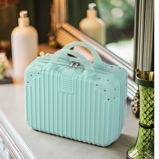 14-Inch Travel Cosmetic Case Makeup Carrying Organizer - Mint