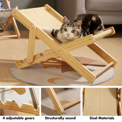 Sisal Cat Lounger Chair Scratch-Friendly Cat Bed