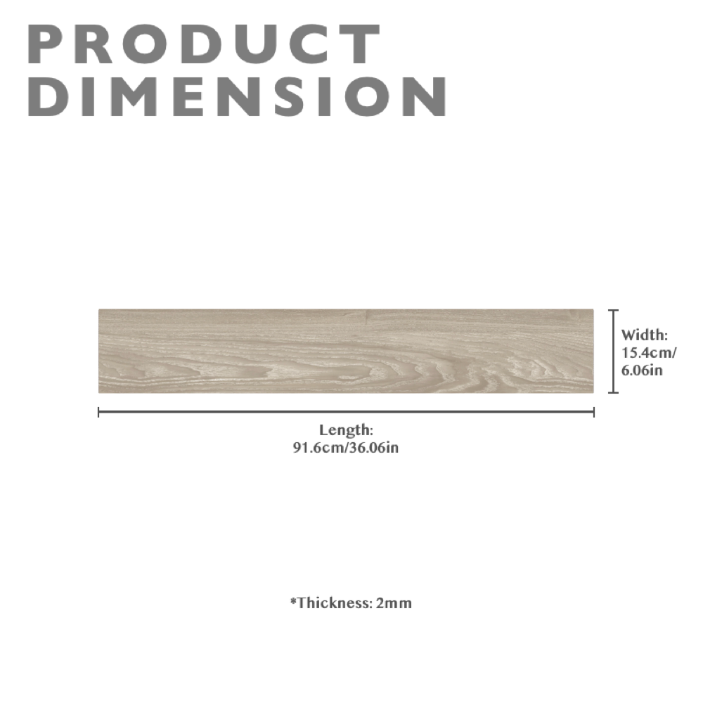 Rustic Wood Effect Woodgrain Self Adhesive Vinyl Plank PVC Flooring - Light Oak