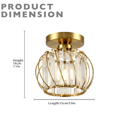 Modern Small Crystal Ceiling Light for Hallway