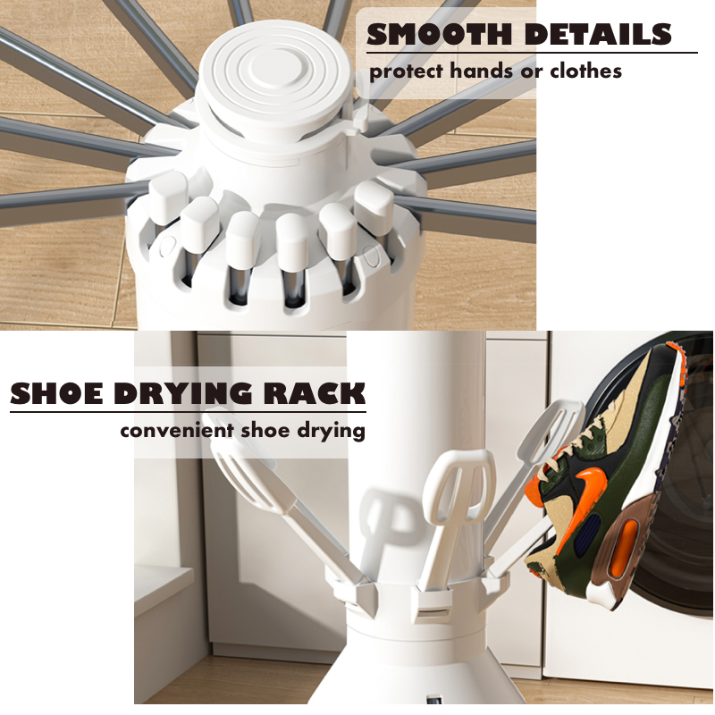 Octopus-Style Clothes Drying Rack with Clips Compact