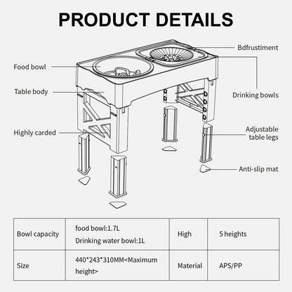 Raised Dog Bowl Stand for Cats and Dogs Pet Feeder