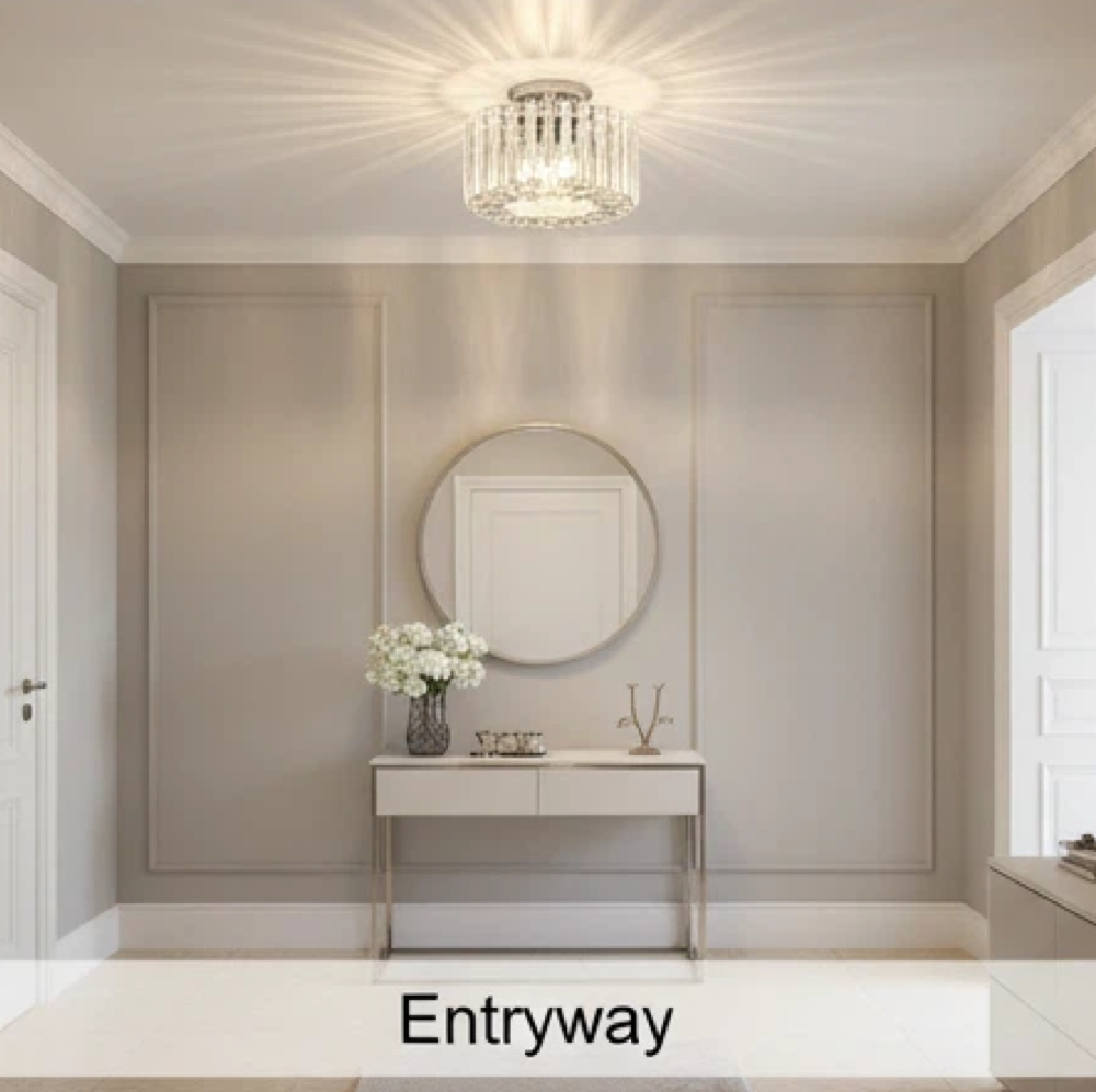 Industrial Crystal Ceiling Light