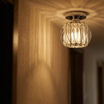 Modern Small Crystal Ceiling Light for Hallway