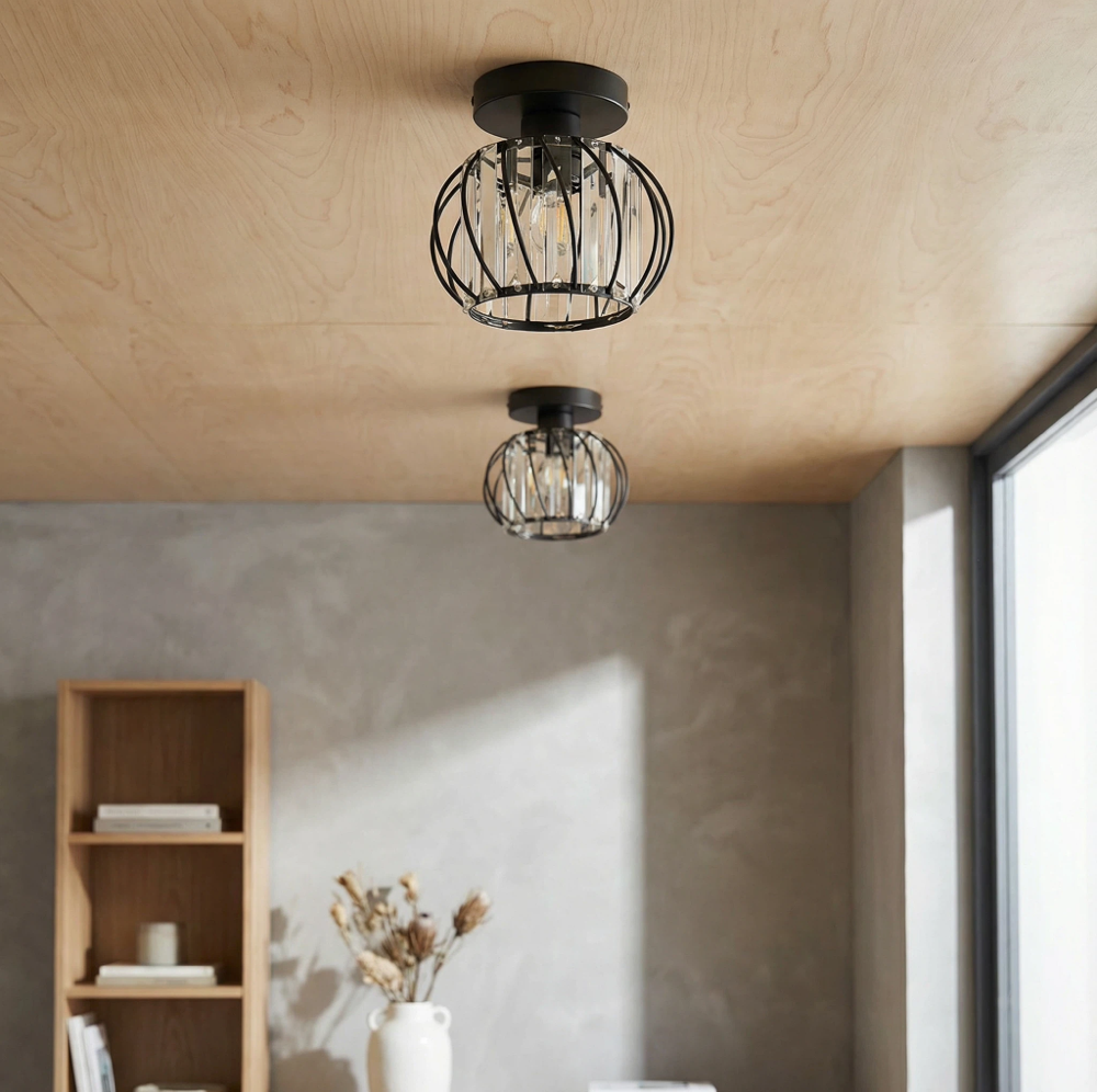 Modern Small Crystal Ceiling Light for Hallway