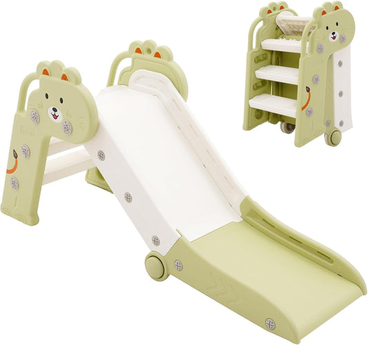 Foldable Indoor Slide for Toddler, Climber and Slide Set