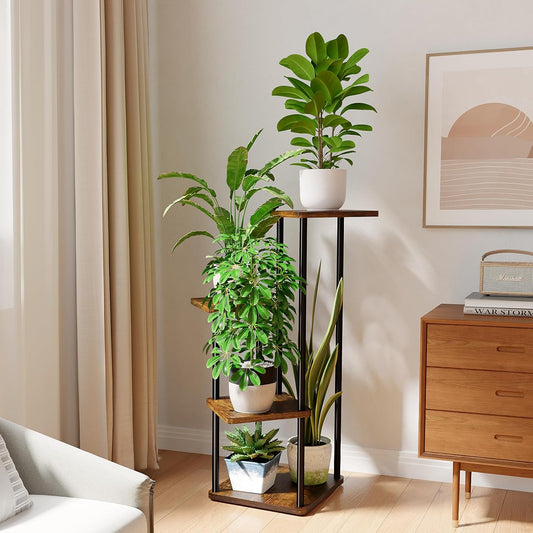 4-Tier Indoor Plant Stand Compact Corner Shelf