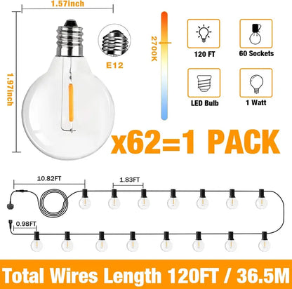 120FT Outdoor String Lights