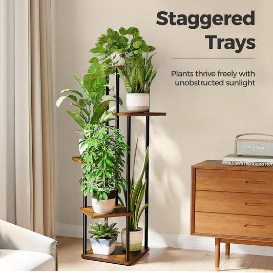 5-Tier Indoor Plant Stand Compact Corner Shelf