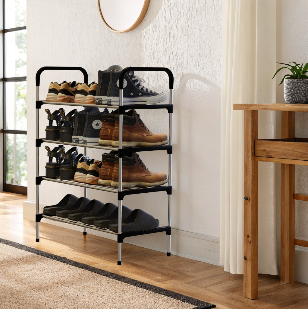 4-Tiers Shoe Rack Stackable Shoe Shelf