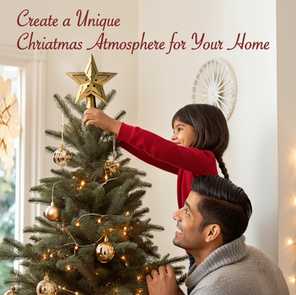 Gold Sparkling LED Christmas Tree Top Star with Projection