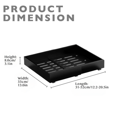 Expandable Pull Out Tray Cabinet Drawer, Black