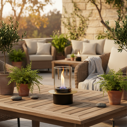 Table Top Bio Ethanol Fireplace Gold