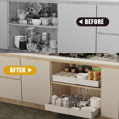 Expandable Pull Out Cabinet Organizer Slide Out Drawer - Medium