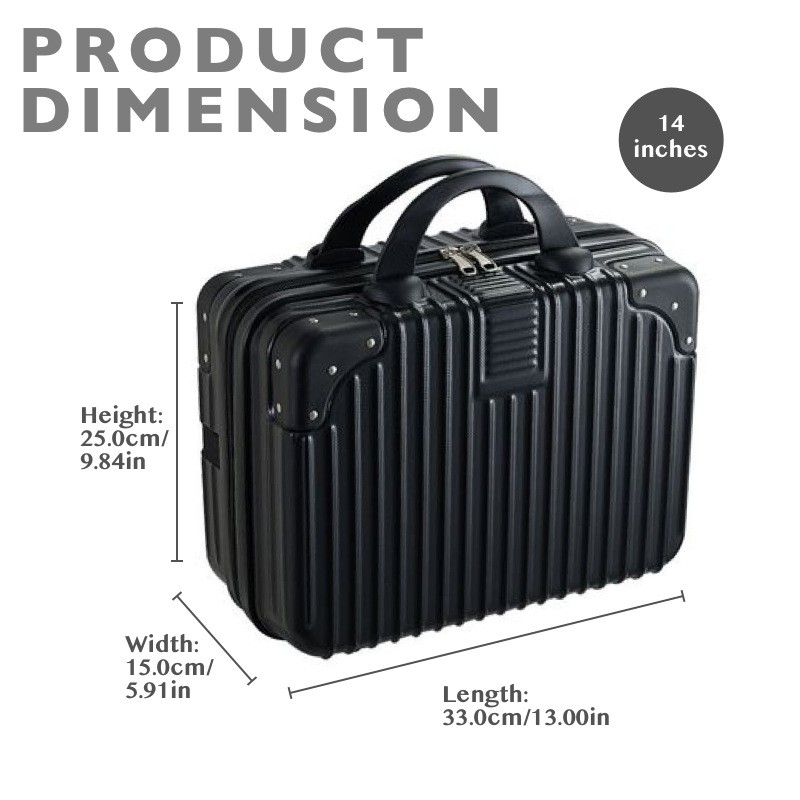 14-Inch Travel Cosmetic Case Makeup Carrying Organizer - Black