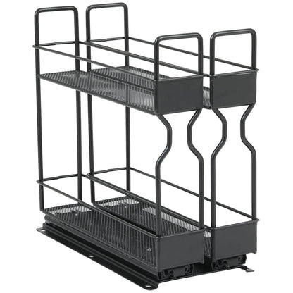 Slide-Out Double-Layer Spice Rack for Kitchen Cabinets