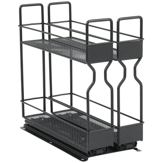 Slide-Out Double-Layer Spice Rack for Kitchen Cabinets
