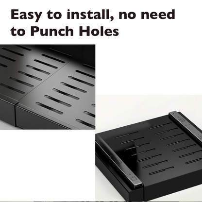 Expandable Pull Out Tray Cabinet Drawer, Black