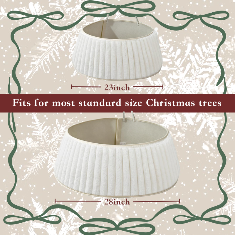 Stripe Plush Faux Fur Christmas Tree Collar Skirt