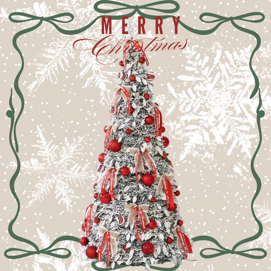 Pre-Lit Pop Up Christmas Tree with Baubles and LED Lights – Bronze