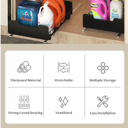 2-Tier L-Shaped Undersink Storage Organiser