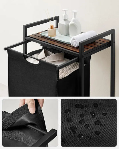 Laundry Basket with Storage Shelf