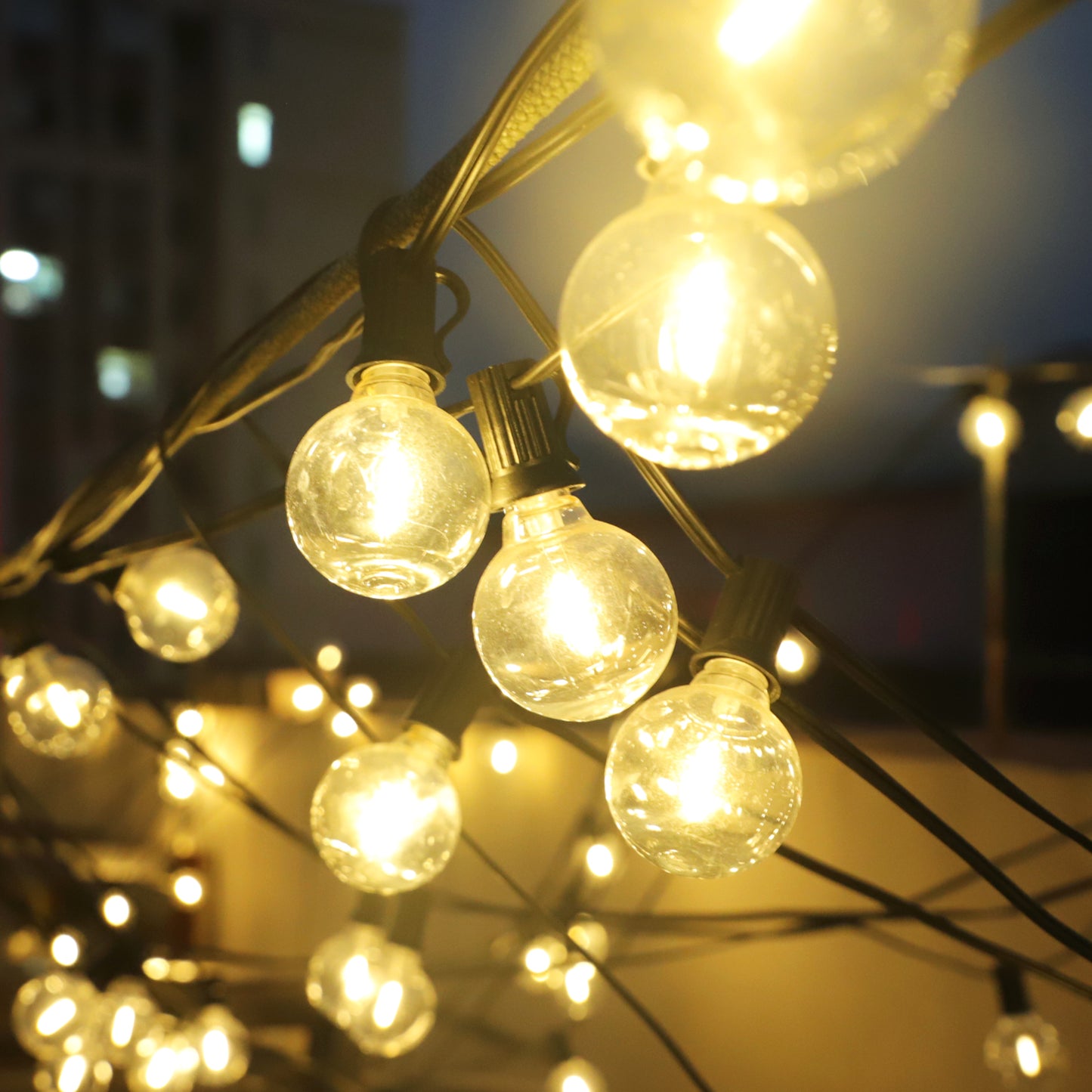 120ft Outdoor String Lights G40 LED 60+2 Bulbs