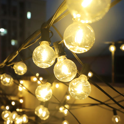 120ft Outdoor String Lights G40 LED 60+2 Bulbs