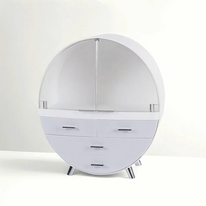 Round Makeup Storage Box Organizer with Drawers