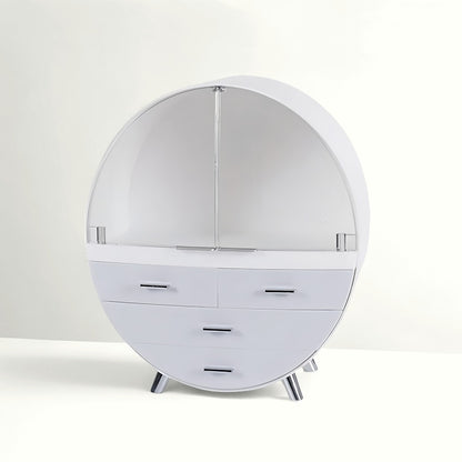 Round Makeup Storage Box Organizer with Drawers