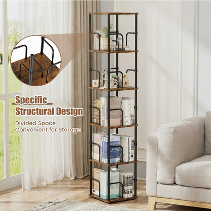 5-Tier 360° Rotating Display Bookshelf