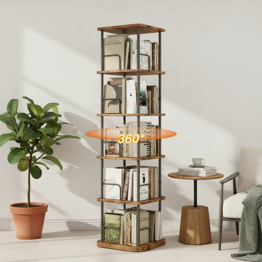 5-Tier 360° Rotating Display Bookshelf