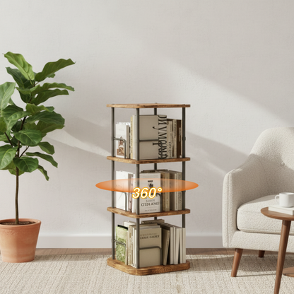 3-Tier 360° Rotating Display Book Shelf