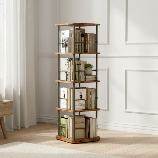 4-Tier 360° Rotating Display Bookshelf