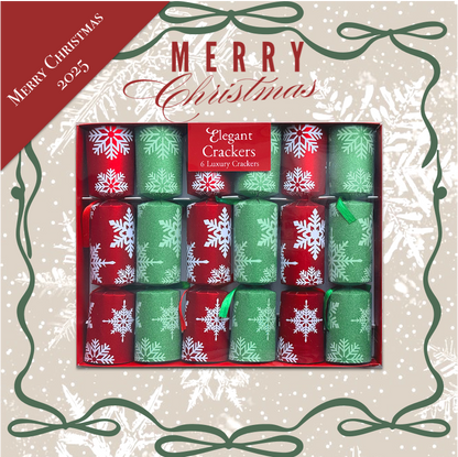 Set of 6 Glitter Snowflake Luxury Christmas Crackers