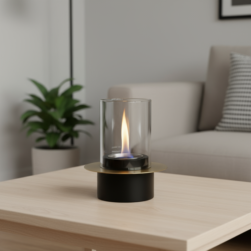 Table Top Bio Ethanol Fireplace Gold