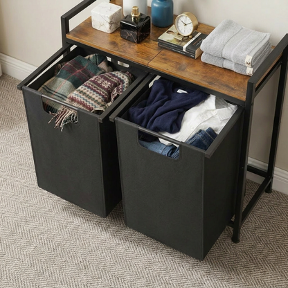 Laundry Basket with Top Shelf Pull-Out Hamper with Storage