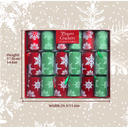 Set of 6 Glitter Snowflake Luxury Christmas Crackers