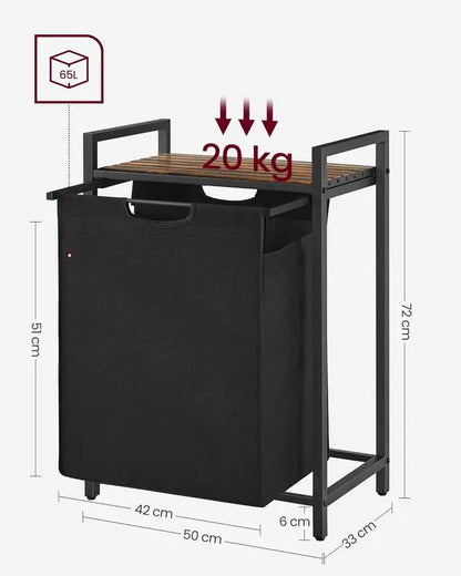Laundry Basket with Storage Shelf