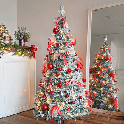Pre-Lit Pop Up Christmas Tree with Baubles and LED Lights – Bronze