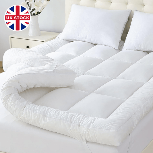 Mattress Topper with Hotel Quality, Super Soft & Brushed Microfiber Top with Hollowfiber Filling