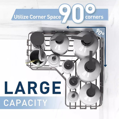 Set of 3 Corner Shower Caddy Adhesive Shower Organizer