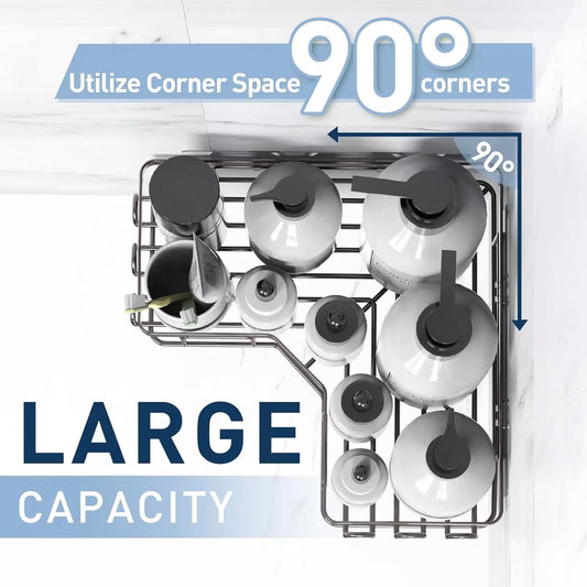 Set of 3 Corner Shower Caddy Adhesive Shower Organizer
